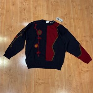 Andrew Fezza Navy and Red Crewneck Sweater